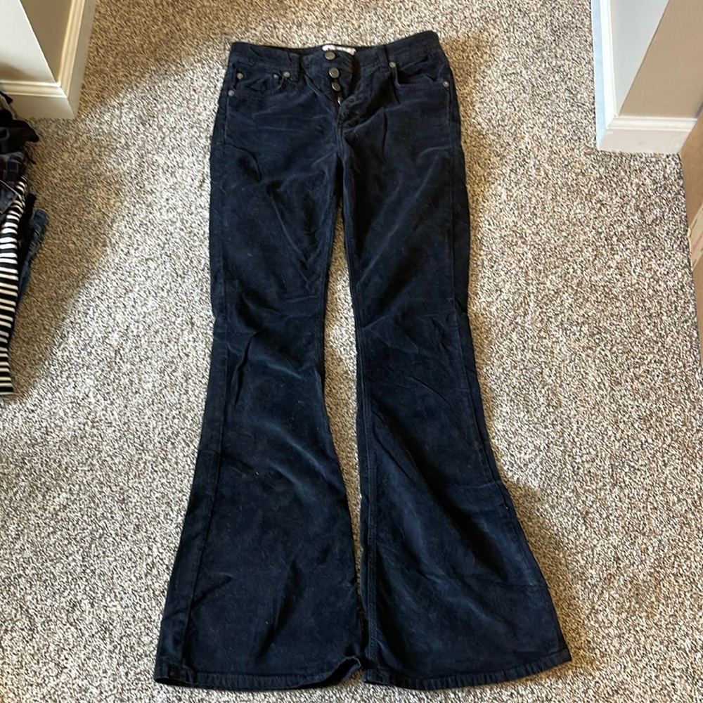 Free People Moss Velvet Wide Leg corduroy Trousers Pants 8